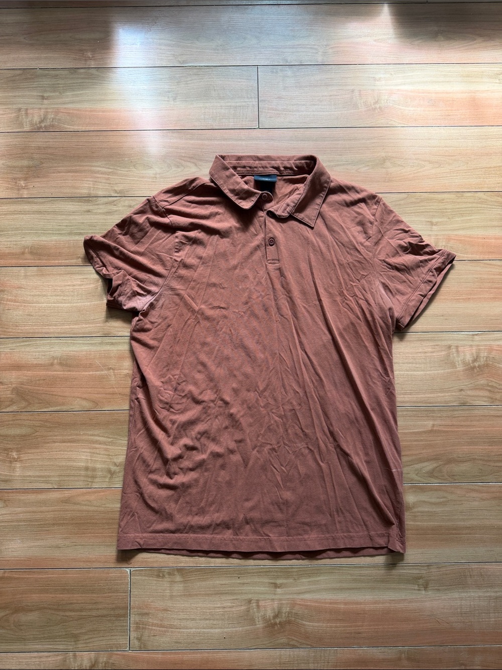 H&M Men's Rust-Brown Short Sleeve Polo Slim fit